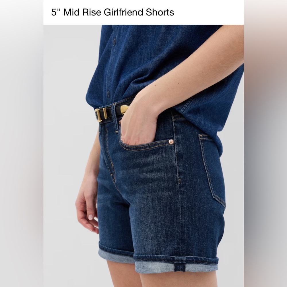 NWT GAP 5” denim girlfriend shorts - Picture 3 of 9